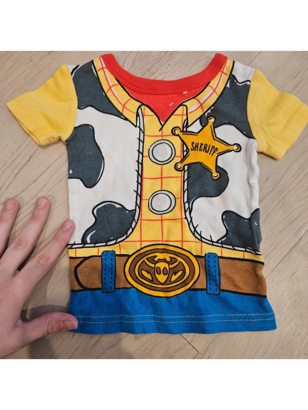 Disney Pixar Toy Story Woody Costume Shirt Baby 18M Sheriff Cowboy Pajama Top